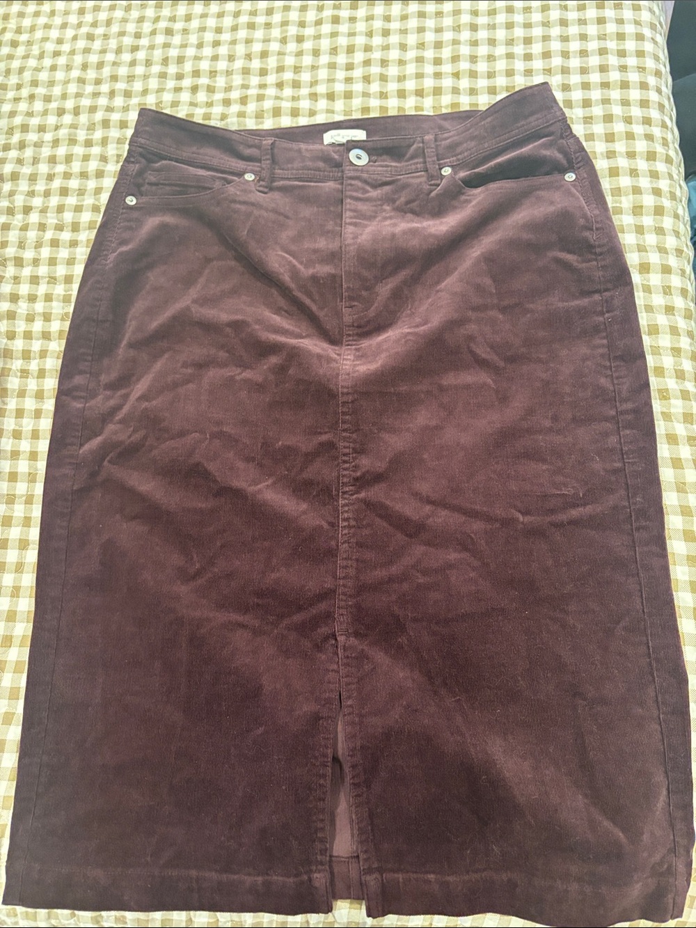 J. Jill Corduroy Pencil Skirt in Burgundy